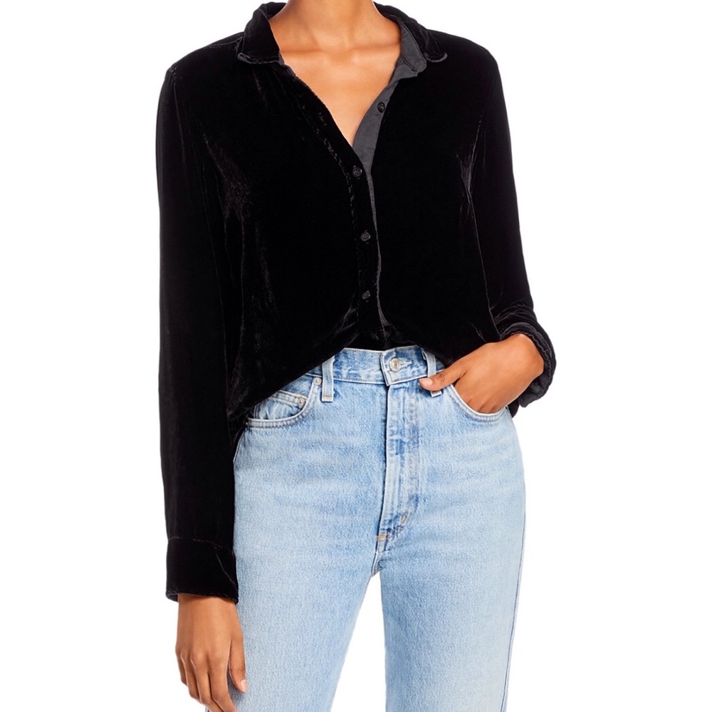 Bella Dahl Black Velvet Shirt